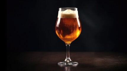 Glass of beer on dark background