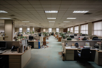 Chaotic and empty office