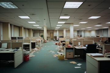 Empty chaotic office - obrazy, fototapety, plakaty