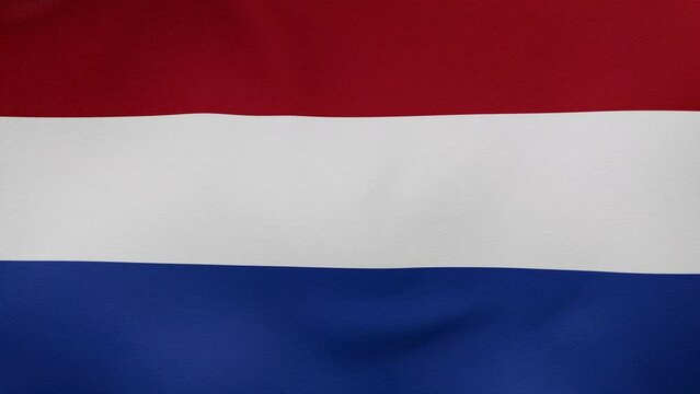 Netherlands or Holland fabric flag also Taliban flag - calm swaying in the wind, looped endless cycled video, completely full screen covers flag background