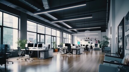 Obraz premium Modern day open plan office design without people
