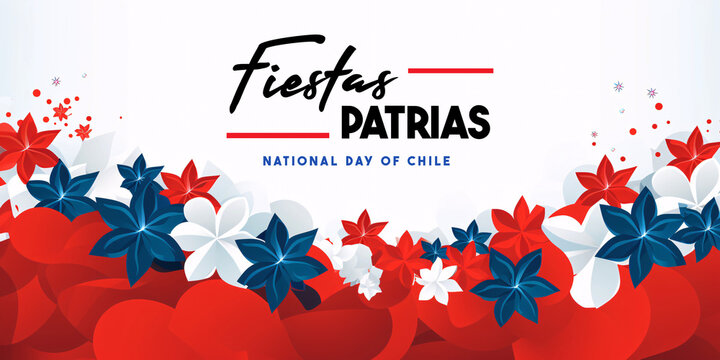 Chile Independence Day. Happy National Holiday Fiestas Patrias. September 18 Background Design.