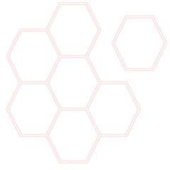 Obraz na płótnie Canvas red neon hexagon frame element design 