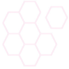 pink neon hexagon frame element design 