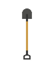 Shovel pixel art isolated. 8 bit Spade tool. pixelated Vector illustration - 626225569
