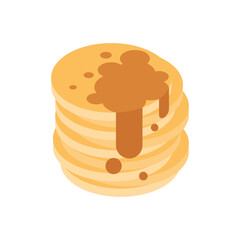 Pancakes with chocolate isolated. sweet Vector illustration