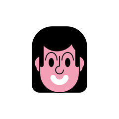 Woman faces icon sign cartoon. Vector illustration