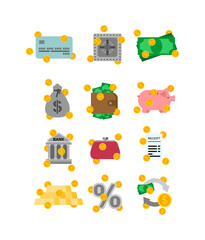Finance icon set. Sign for banking application - 626225780