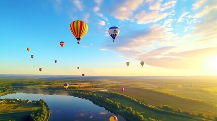 a group of hot air balloons in the sky - Powered by Adobe