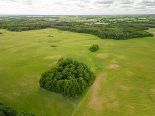 The meadow and forest landscape of Warmia, Poland