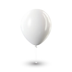 White Balloon isolated on white background. Vector realistic gray festive 3d helium ballon template for anniversary, birthday party design