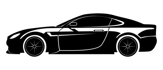 Fototapeta na wymiar Concept supercar, sports car and sedan motor vehicle silhouette collection set on white background. Vector illustration.