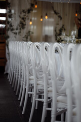 Beautiful wedding chairs. Side view.