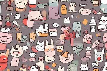 cute cartoon pattern background image wall wallpaper
