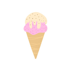 Ice cream flat element isolated on white. Vector illustration for design.