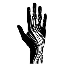 Obraz premium Human Hand Symbol Tattoo Print Lifeline Logo