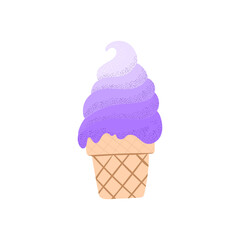 Ice cream flat element isolated on white. Vector illustration for design.