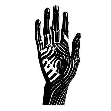 Human Hand Symbol Tattoo Print Lifeline Logo