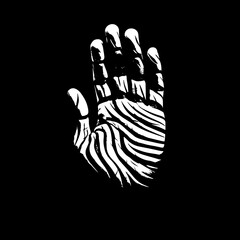 Obraz premium Human Hand Symbol Tattoo Print Lifeline Logo