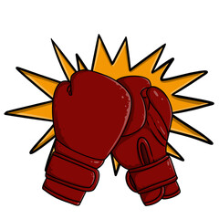 Boxing gloves for Boxing match illustration
