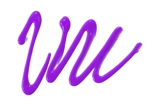 purple watercolor drop zigzag isolated on transparent background