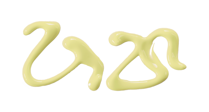 light yellow watercolor zigzag drop isolated on transparent background