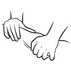 Fototapeta premium Massage Techniques Line Drawing.
