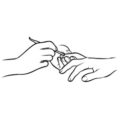 Nail Salon Line Drawing.