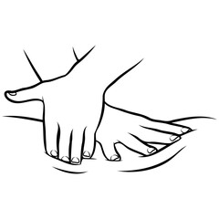 Obraz premium Massage Techniques Line Drawing.