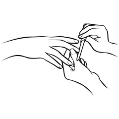 Nail Salon Line Drawing.