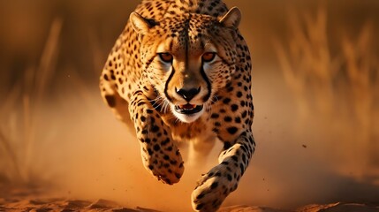 Fototapeta na wymiar a cheetah with its mouth open