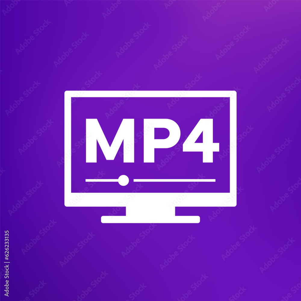 Wall mural mp4 video player vector icon