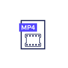 mp4 video file icon on white