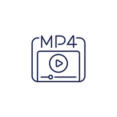 mp4 video player line icon