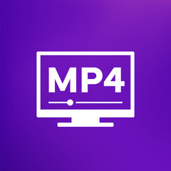 mp4 video player vector icon