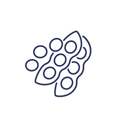 soybeans icon on white, soy beans line vector