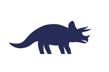 Triceratops, dinosaur on white, vector