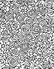rose flowers pattern background black vector
