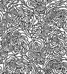 rose flowers pattern background black vector
