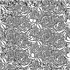 rose flowers pattern background black vector