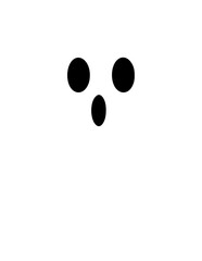 Adorable Halloween Ghost Cute Spooky Cartoon Character in Line Art PNG, Perfect for October