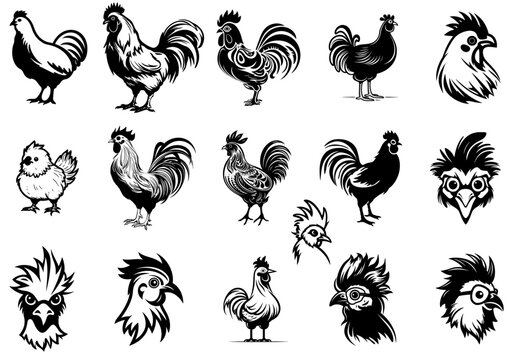 Set de gallinas vectoriales
