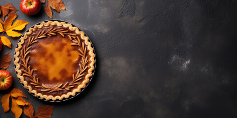 Obraz na płótnie Canvas Traditional american homemade pumpkin pie