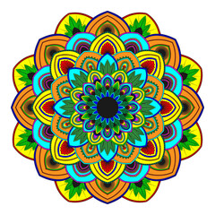 Mandala. Vintage decorative elements. Islam, Arabic, Indian, moroccan, ottoman motifs. Outline hand drawn. Illustration on transparent background.