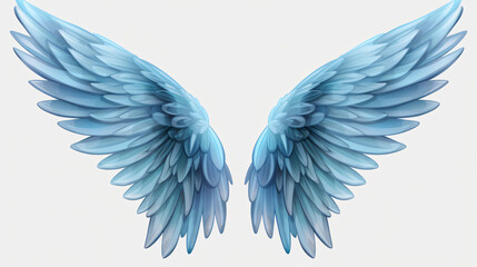 Fototapeta na wymiar Blue wings isolated on white background