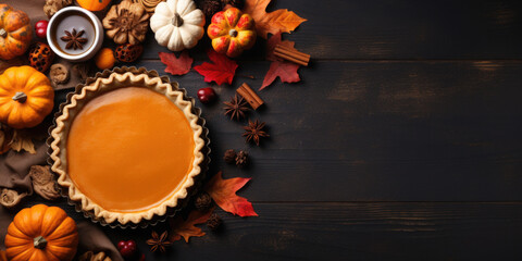 Traditional american homemade pumpkin pie