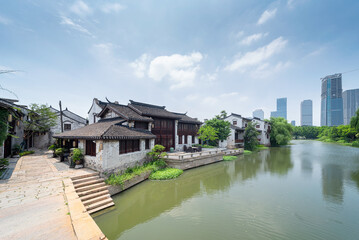 Fototapeta premium canal in the ancient chinese city