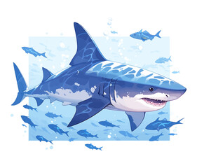 Shark vector illustration for print, poster or flyer.