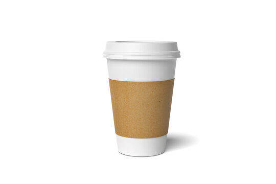 Blank white takeaway coffee cups mockupon white background