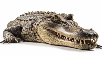 Obraz premium ワニ 白背景 AI生成画像 ジェネレーティブAI